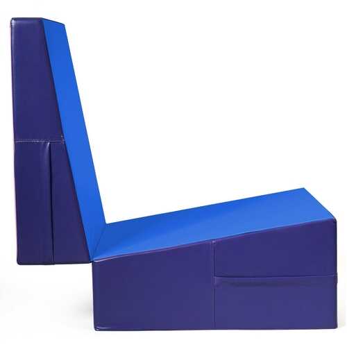 Folding Incline Tumbling Wedge Gymnastics Exercise Mat-Blue