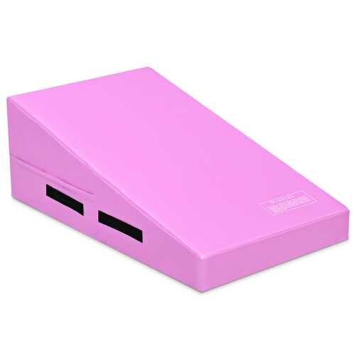 Incline Gymnastics Mat Wedge Ramp Gym Tumbling Exercise Mat-Pink