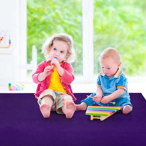 7' x 5' x 8 mm Thick Workout Yoga Mat-Purple