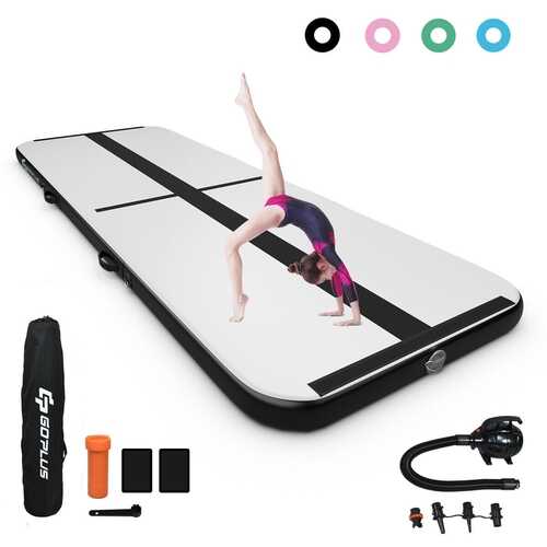 13 Feet Air Track Inflatable Gymnastics Tumbling Mat with Pump -Black