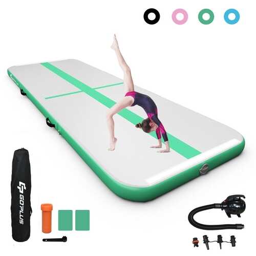 13 Feet Air Track Inflatable Gymnastics Tumbling Mat with Pump -Green