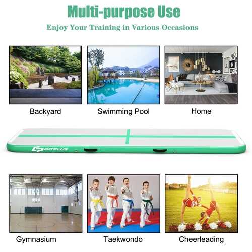 13 Feet Air Track Inflatable Gymnastics Tumbling Mat with Pump -Green