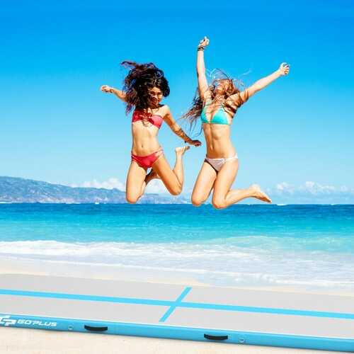 13 Feet Air Track Inflatable Gymnastics Tumbling Mat with Pump -Navy