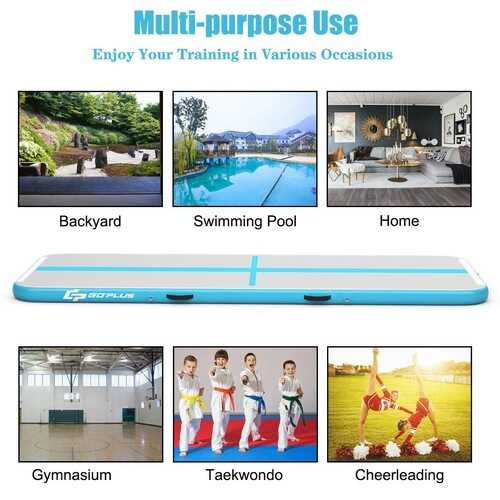 13 Feet Air Track Inflatable Gymnastics Tumbling Mat with Pump -Navy