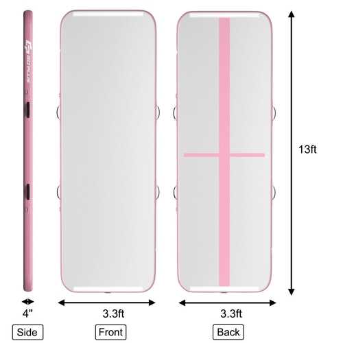 13 Feet Air Track Inflatable Gymnastics Tumbling Mat with Pump -Pink