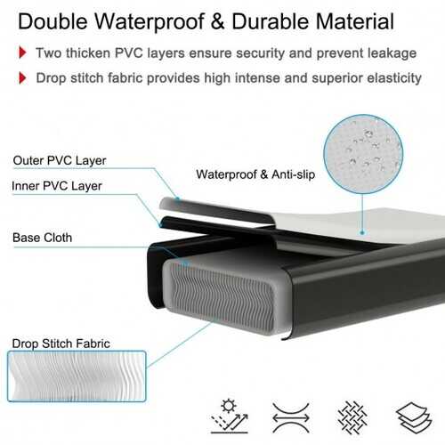 13 Feet Air Track Inflatable Gymnastics Tumbling Mat with Pump -Black