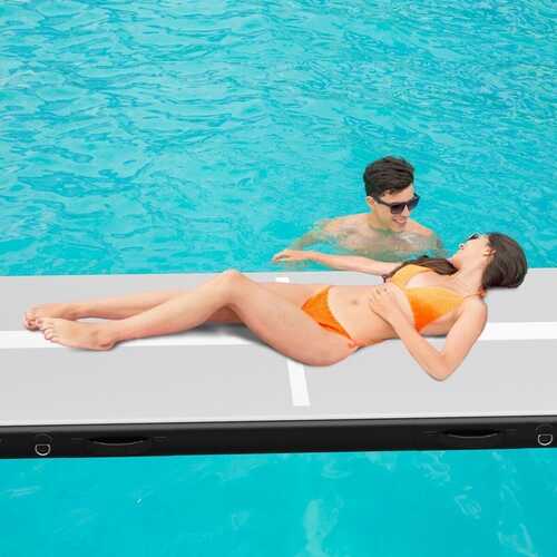 15FT Air Track Inflatable Gymnastics Tumbling Mat -Black