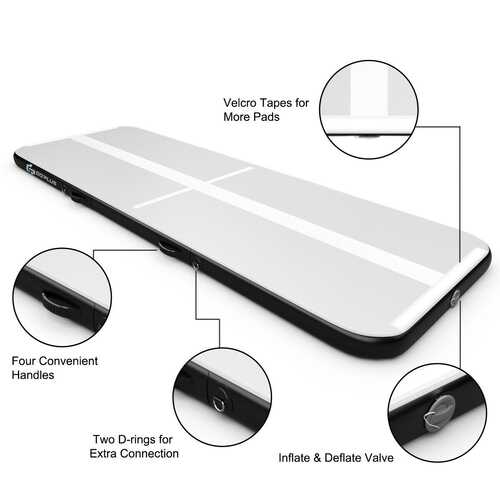 15FT Air Track Inflatable Gymnastics Tumbling Mat -Black