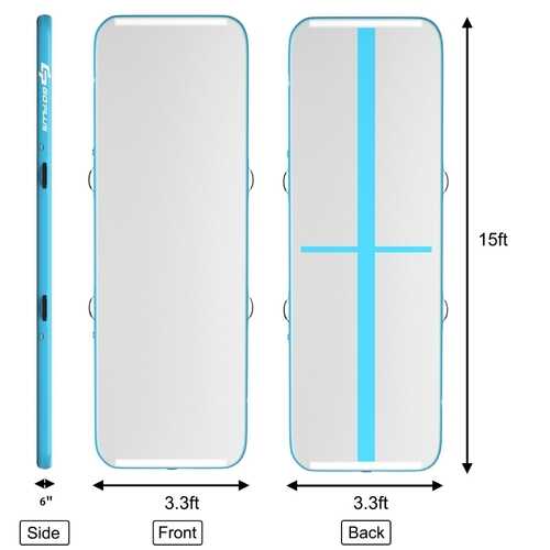 15FT Air Track Inflatable Gymnastics Tumbling Mat -Navy