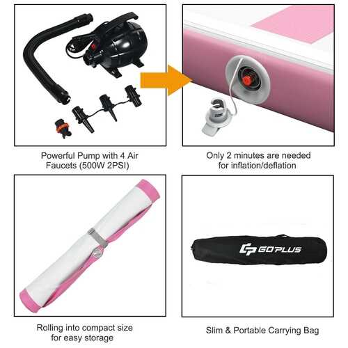 15FT Air Track Inflatable Gymnastics Tumbling Mat -Pink